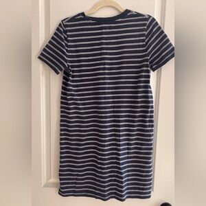 Madewell Navy and White Striped Tee Dress